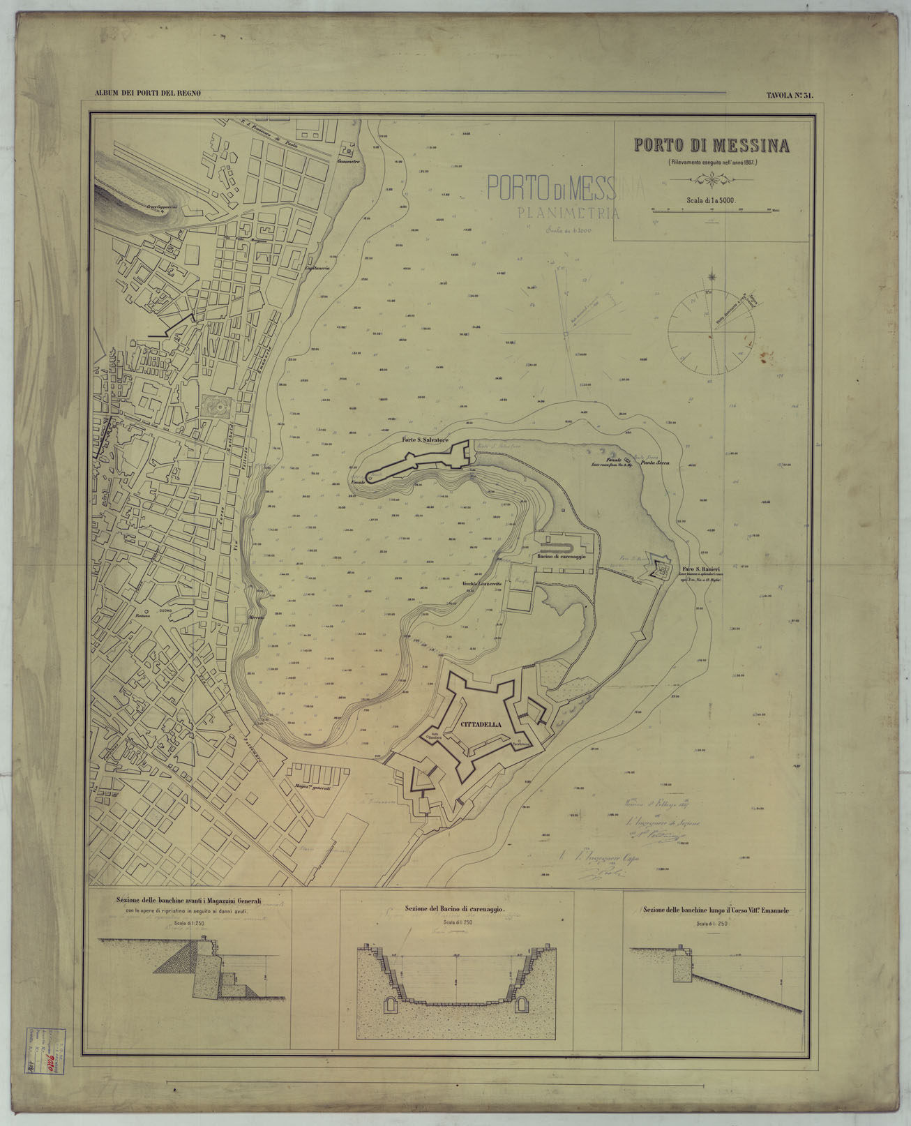(N:17755) CARTA DEI PORTI MARITTIMI DEL REGNO D'ITALIA -Tavola n. 31 (CA008295) Carte e stampe antiche: riproduzione a colori su carta (formato A1)