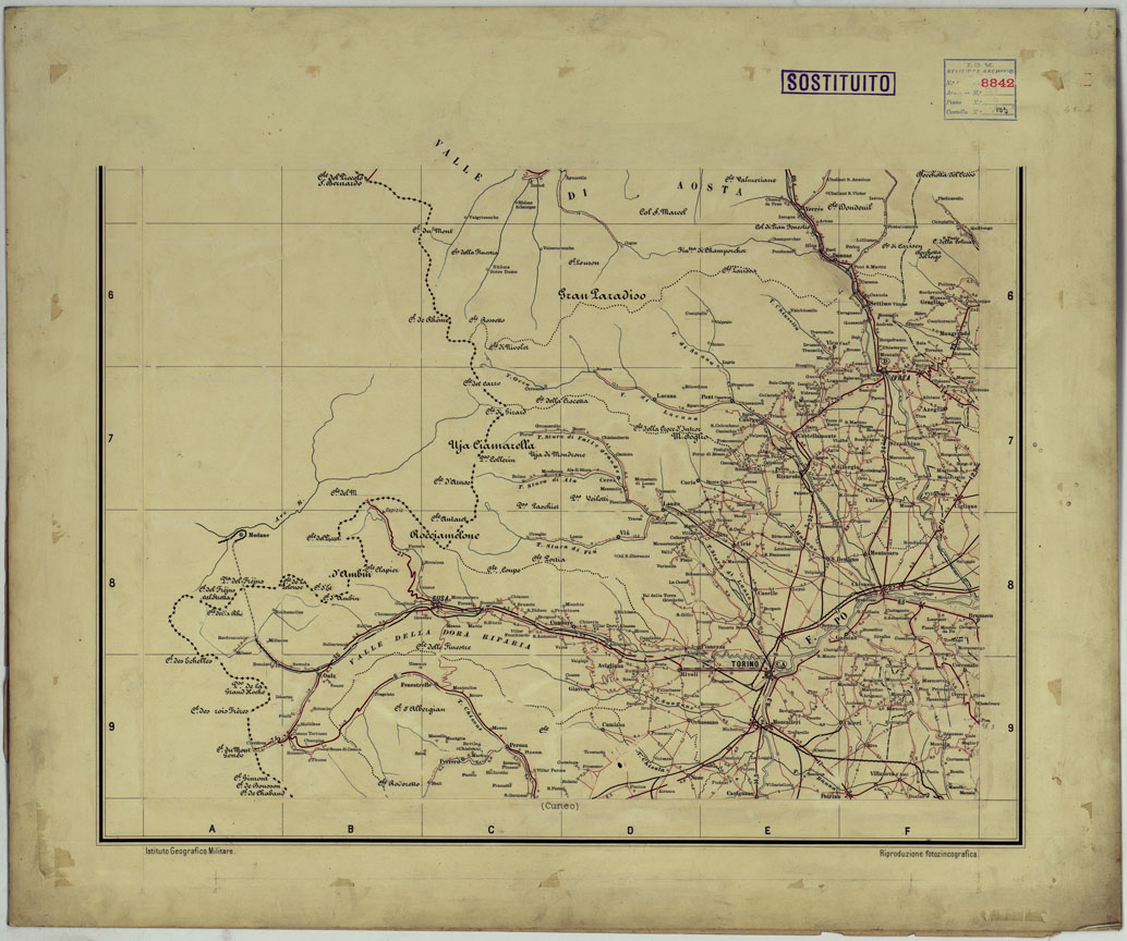 (N:25452) CARTA ITINERARIA MONTATA SU CARTONCINO. (CA008314) Carte e stampe antiche: riproduzione a colori su carta (formato A1)