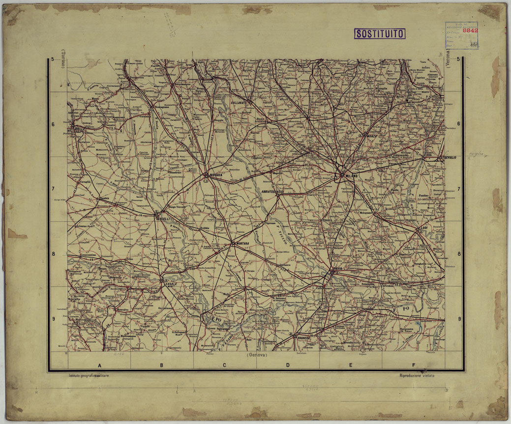 (N:25455) CARTA ITINERARIA MONTATA SU CARTONCINO. (CA008317) Carte e stampe antiche: riproduzione a colori su carta (formato A1)