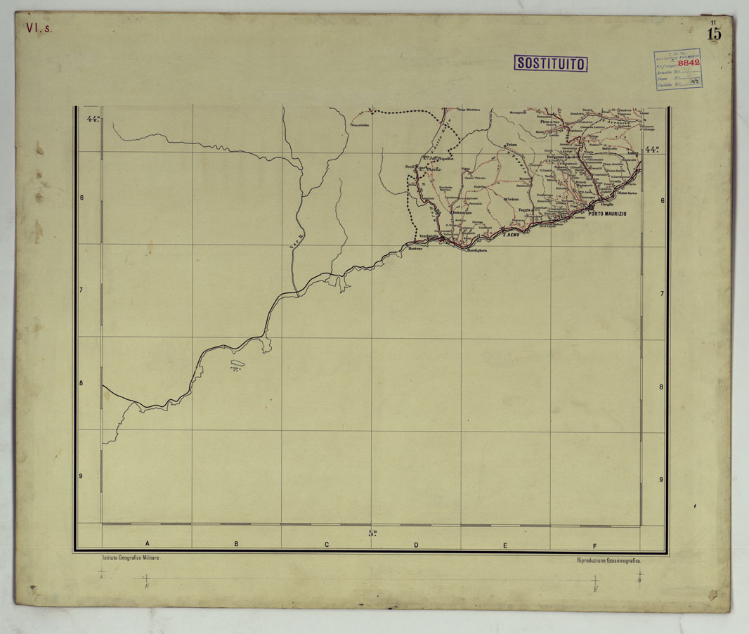 (N:25465) CARTA ITINERARIA MONTATA SU CARTONCINO. (CA008328) Carte e stampe antiche: riproduzione a colori su carta (formato A1)