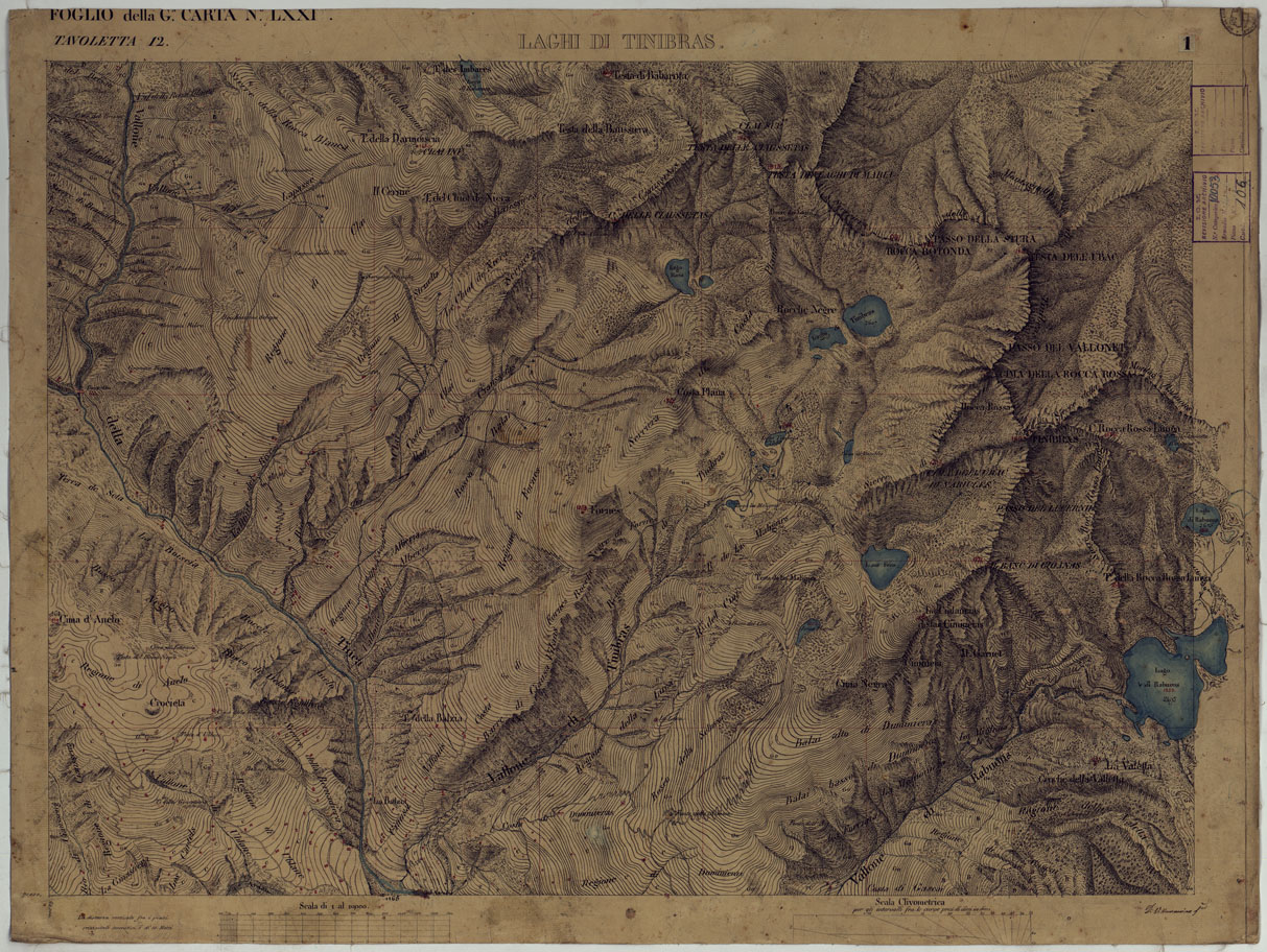 (N:16598) TERRITORIO DELLA CONTEA DI NIZZA -TAVOLA 1 - LAGHI DI TINIBRAS. (CA008427) Carte e stampe antiche: riproduzione a colori su carta (formato A1)