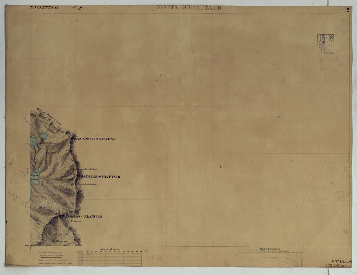 (N:16611) TERRITORIO DELLA CONTEA DI NIZZA - TAVOLA 2  MONTE SCHIATTAUR. (CA008428) Carte e stampe antiche: riproduzione a colori su carta (formato A1)