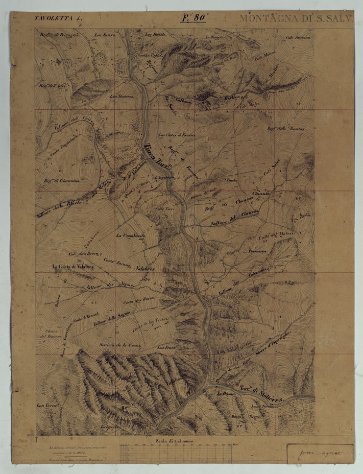 (N:16600) TERRITORIO DELLA CONTEA DI NIZZA - TAVOLA 10  MONTAGNA DI S. SALVATOR. (CA008438) Carte e stampe antiche: riproduzione a colori su carta (formato A1)