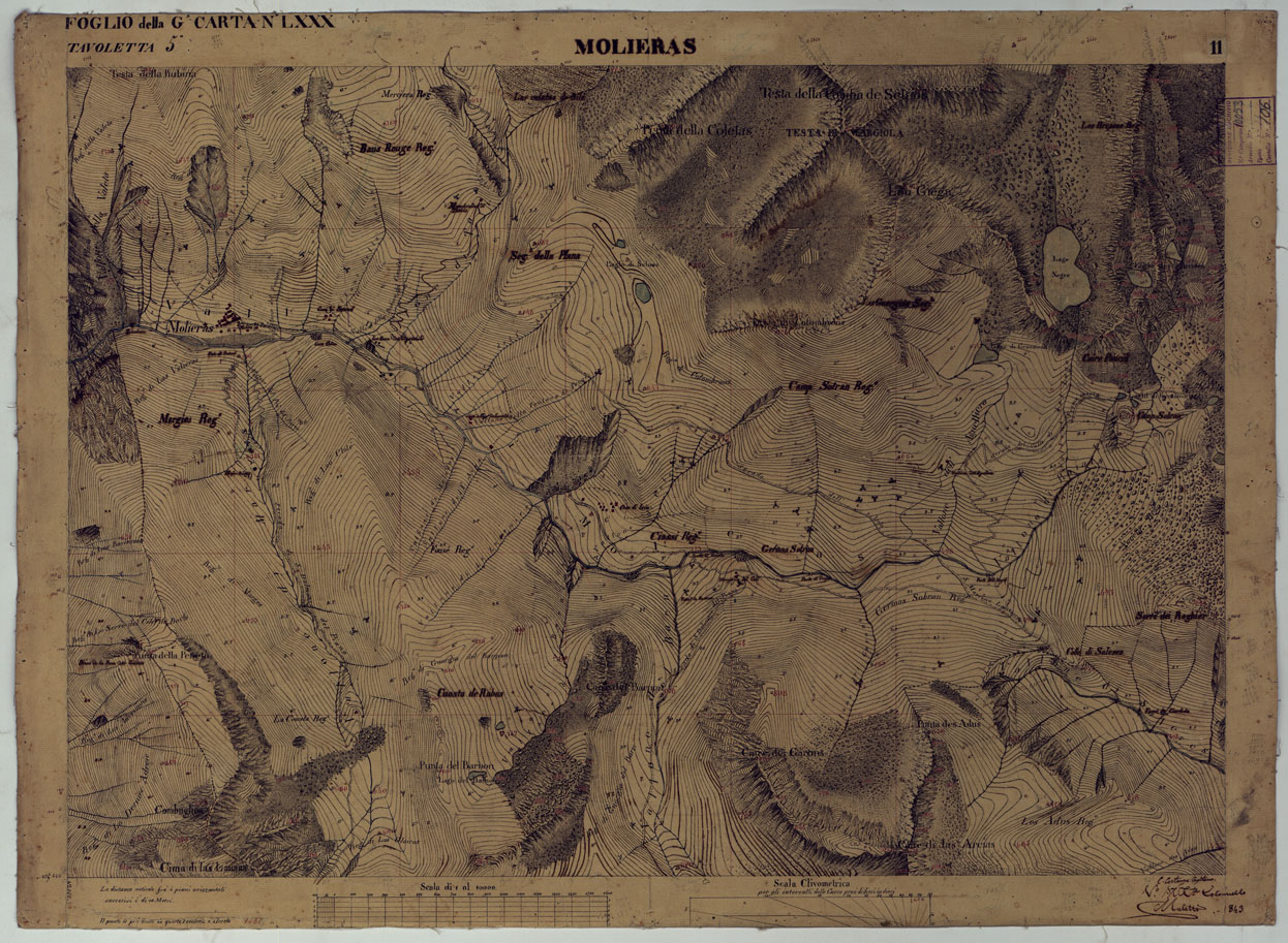 (N:16601) TERRITORIO DELLA CONTEA DI NIZZA - TAVOLA 11 MOLIERAS. (CA008439) Carte e stampe antiche: riproduzione a colori su carta (formato A1)