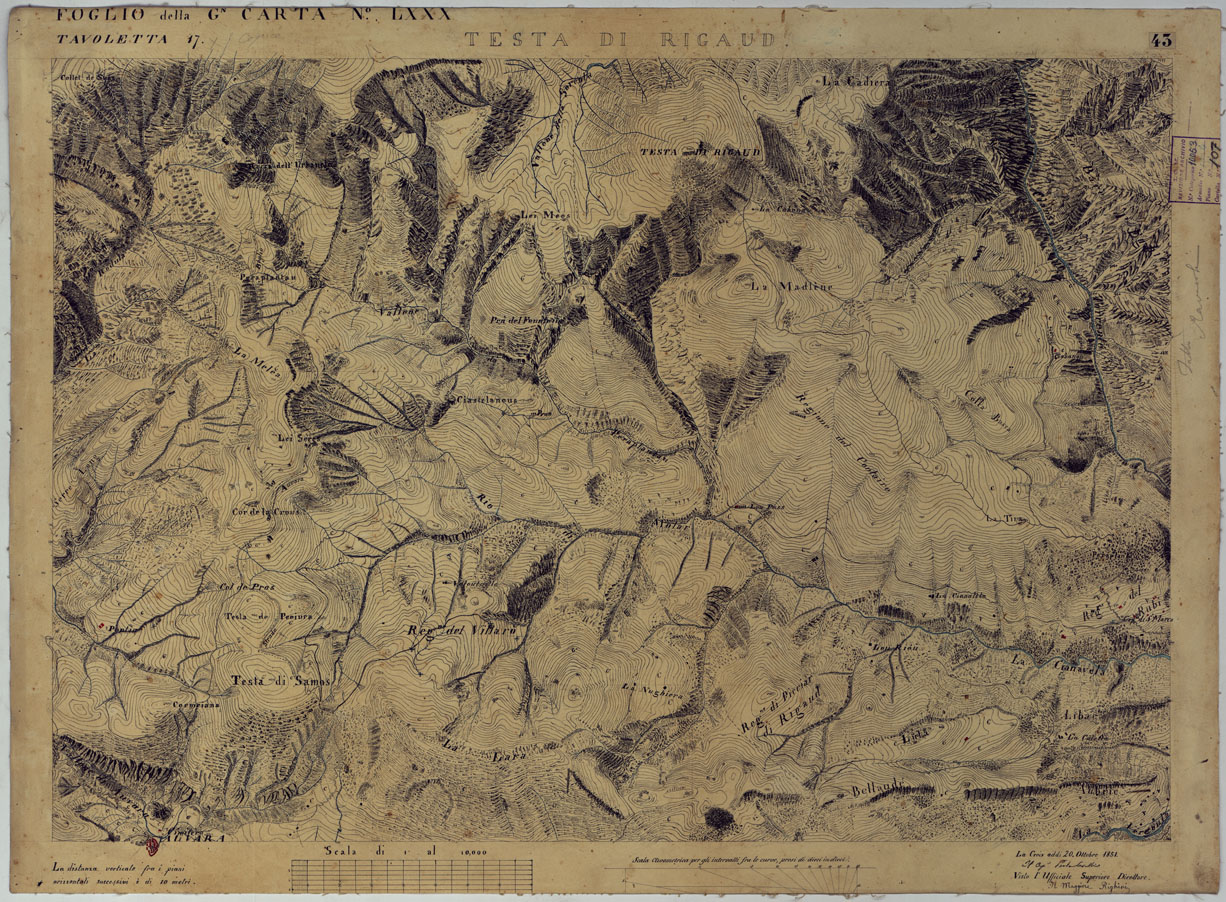 (N:16642) TERRITORIO DELLA CONTEA DI NIZZA - TAVOLA 43 TESTA DI RIGAUD. (CA008481) Carte e stampe antiche: riproduzione a colori su carta (formato A1)