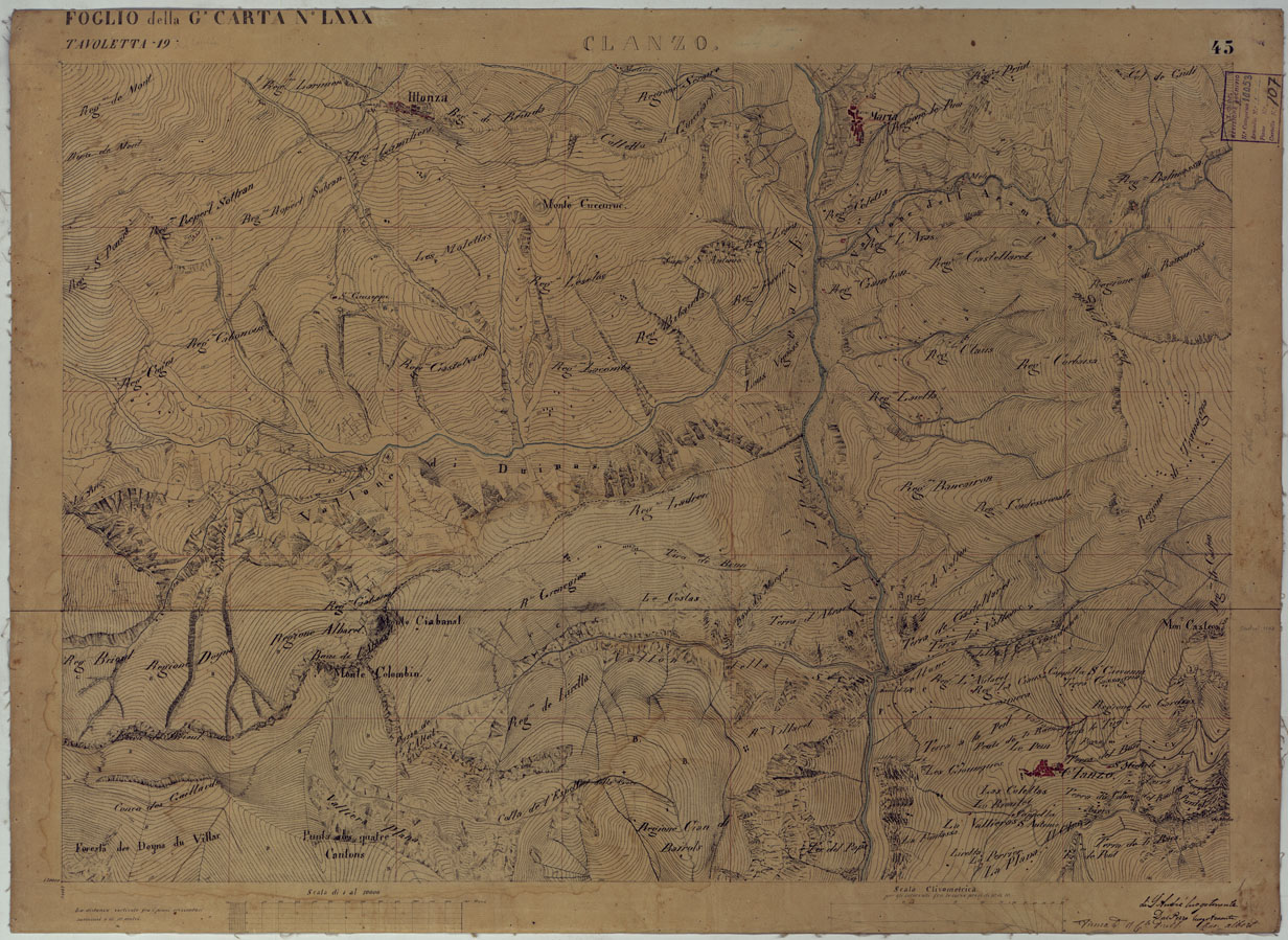 (N:16644) TERRITORIO DELLA CONTEA DI NIZZA - TAVOLA 45 CLANZ. (CA008483) Carte e stampe antiche: riproduzione a colori su carta (formato A1)