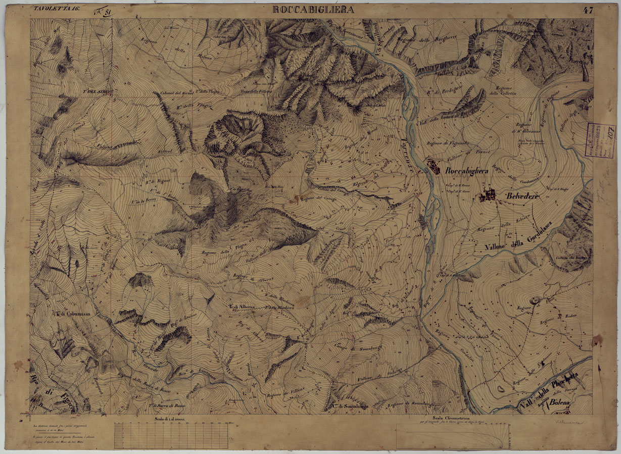 (N:16646) TERRITORIO DELLA CONTEA DI NIZZA - TAVOLA 47 ROCCABIGLIERA. (CA008485) Carte e stampe antiche: riproduzione a colori su carta (formato A1)