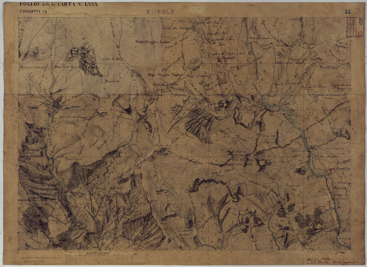 (N:16654) TERRITORIO DELLA CONTEA DI NIZZA - TAVOLA 55 BAIROLS. (CA008493) Carte e stampe antiche: riproduzione a colori su carta (formato A1)