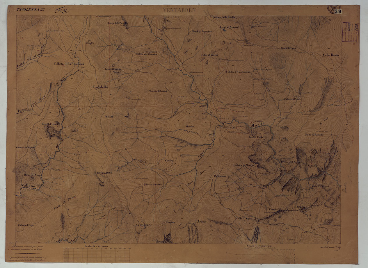 (N:16658) TERRITORIO DELLA CONTEA DI NIZZA - TAVOLA 59 VENTABREN. (CA008497) Carte e stampe antiche: riproduzione a colori su carta (formato A1)