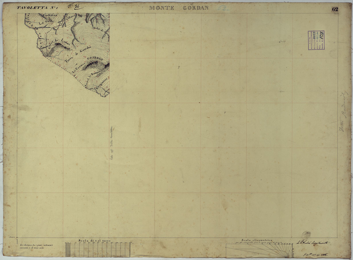 (N:16453) TERRITORIO DELLA CONTEA DI NIZZA - TAVOLA 62 MONTE GORDAN. (CA008500) Carte e stampe antiche: riproduzione a colori su carta (formato A1)