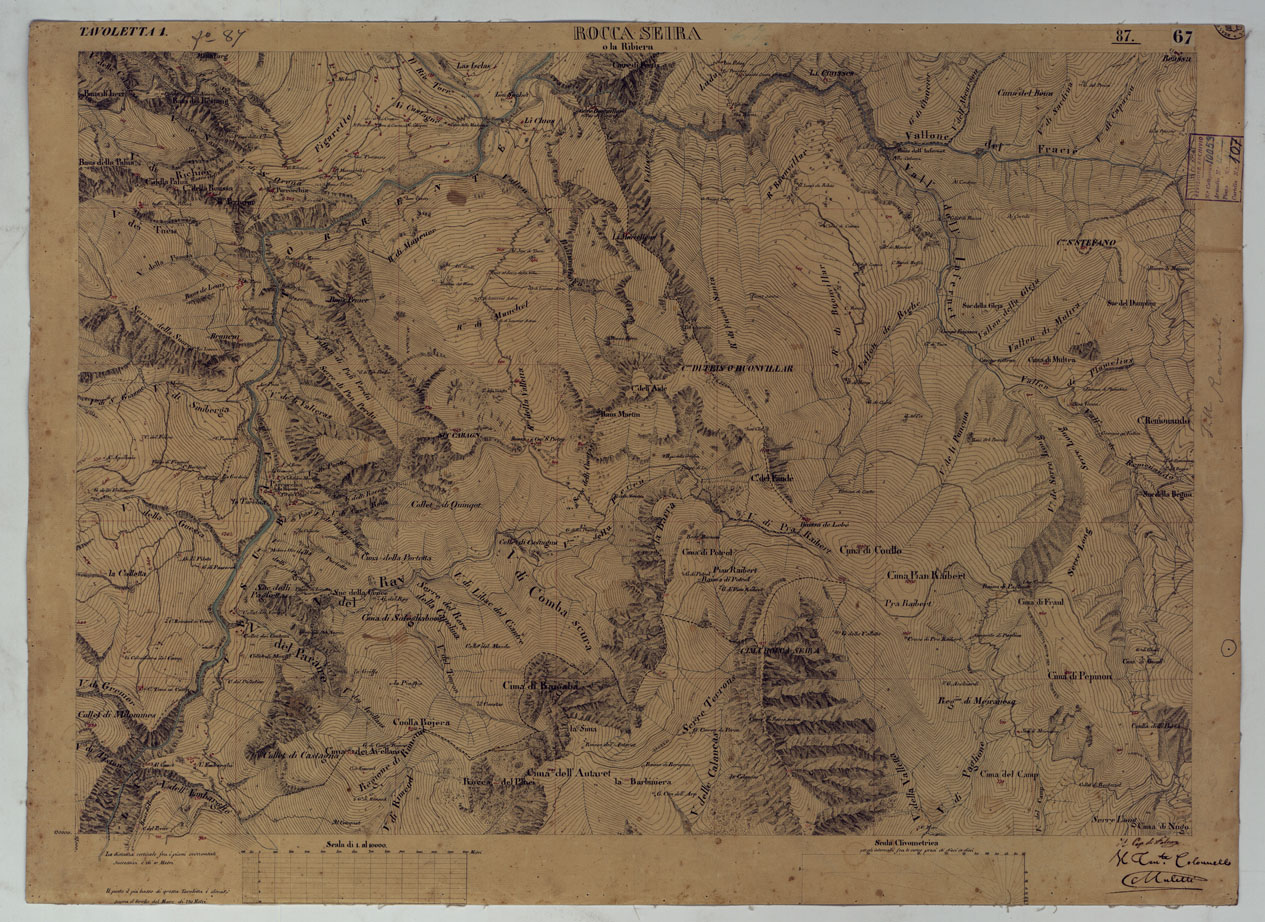 (N:15952) TERRITORIO DELLA CONTEA DI NIZZA - TAVOLA 67 ROCCA SEIRA. (CA008506) Carte e stampe antiche: riproduzione a colori su carta (formato A1)