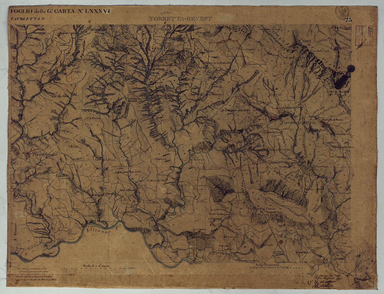 (N:15944) TERRITORIO DELLA CONTEA DI NIZZA - TAVOLA 73 TORRETTA-REVEST. (CA008512) Carte e stampe antiche: riproduzione a colori su carta (formato A1)