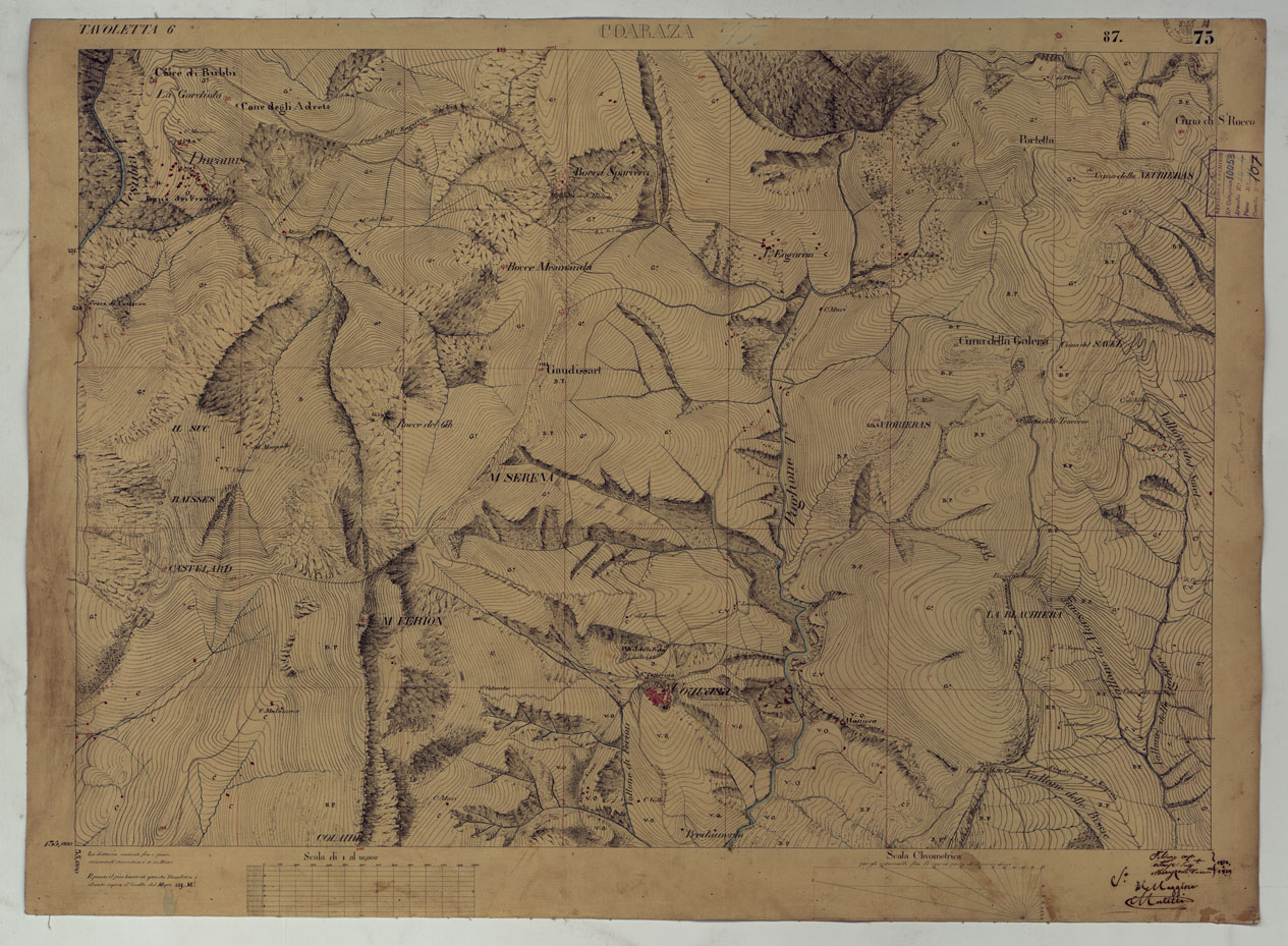 (N:15941) TERRITORIO DELLA CONTEA DI NIZZA - TAVOLA 75 COARAZA. (CA008514) Carte e stampe antiche: riproduzione a colori su carta (formato A1)
