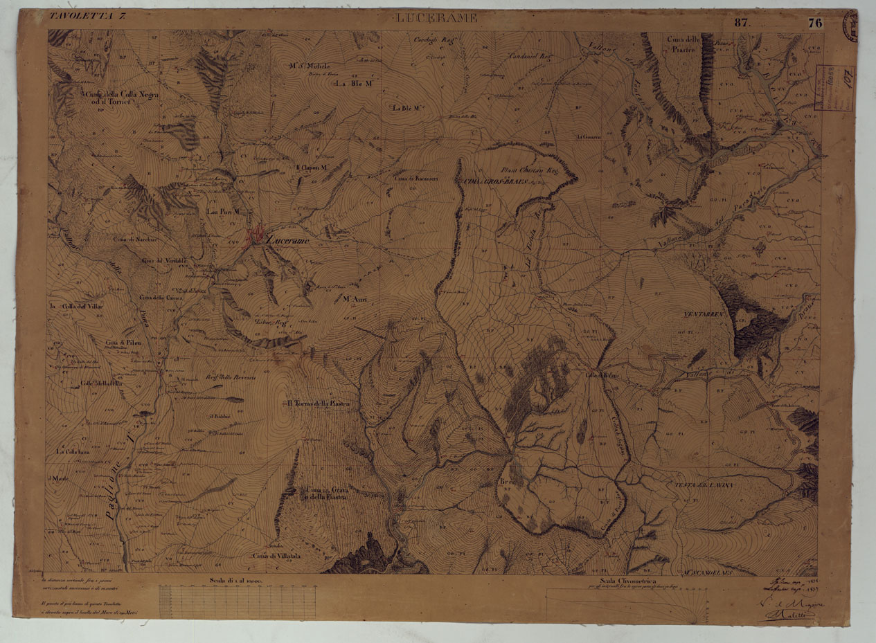 (N:15940) TERRITORIO DELLA CONTEA DI NIZZA - TAVOLA 76 LUCERAME. (CA008515) Carte e stampe antiche: riproduzione a colori su carta (formato A1)