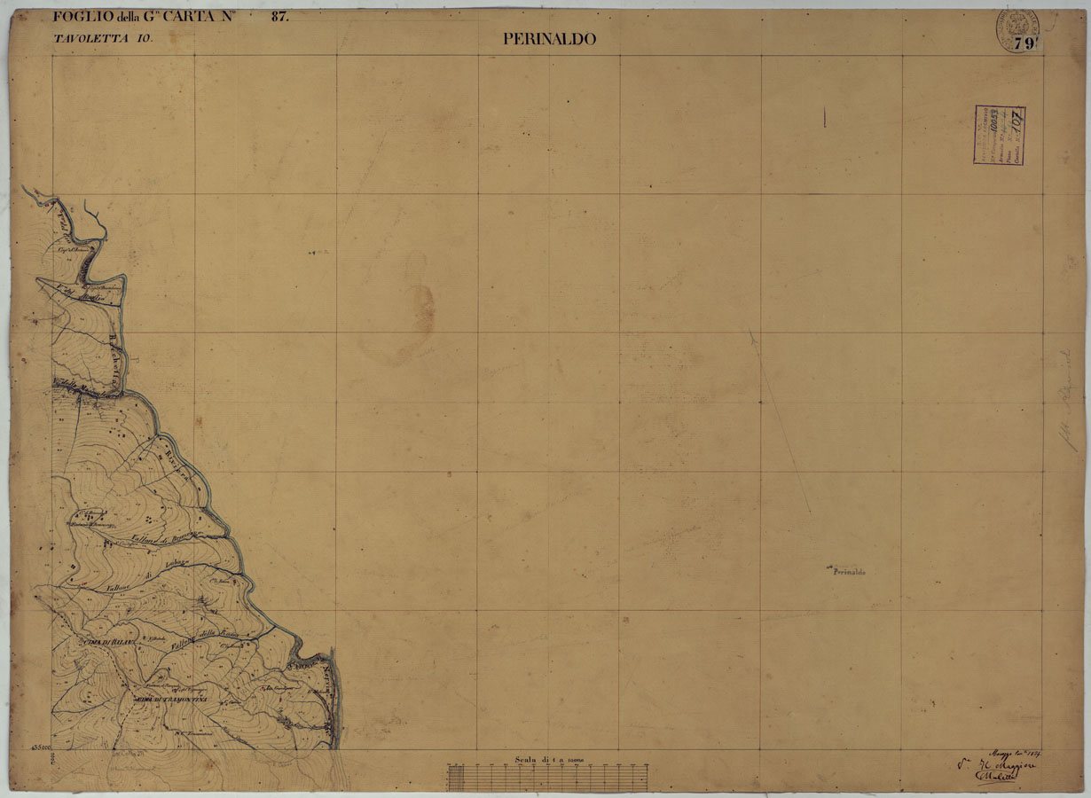 (N:15934) TERRITORIO DELLA CONTEA DI NIZZA - TAVOLA 79 PERINALDO. (CA008518) Carte e stampe antiche: riproduzione a colori su carta (formato A1)