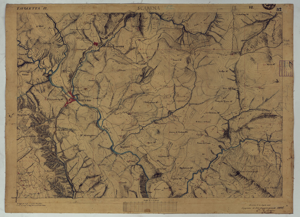 (N:15930) TERRITORIO DELLA CONTEA DI NIZZA - TAVOLA 82 SCARENA. (CA008521) Carte e stampe antiche: riproduzione a colori su carta (formato A1)
