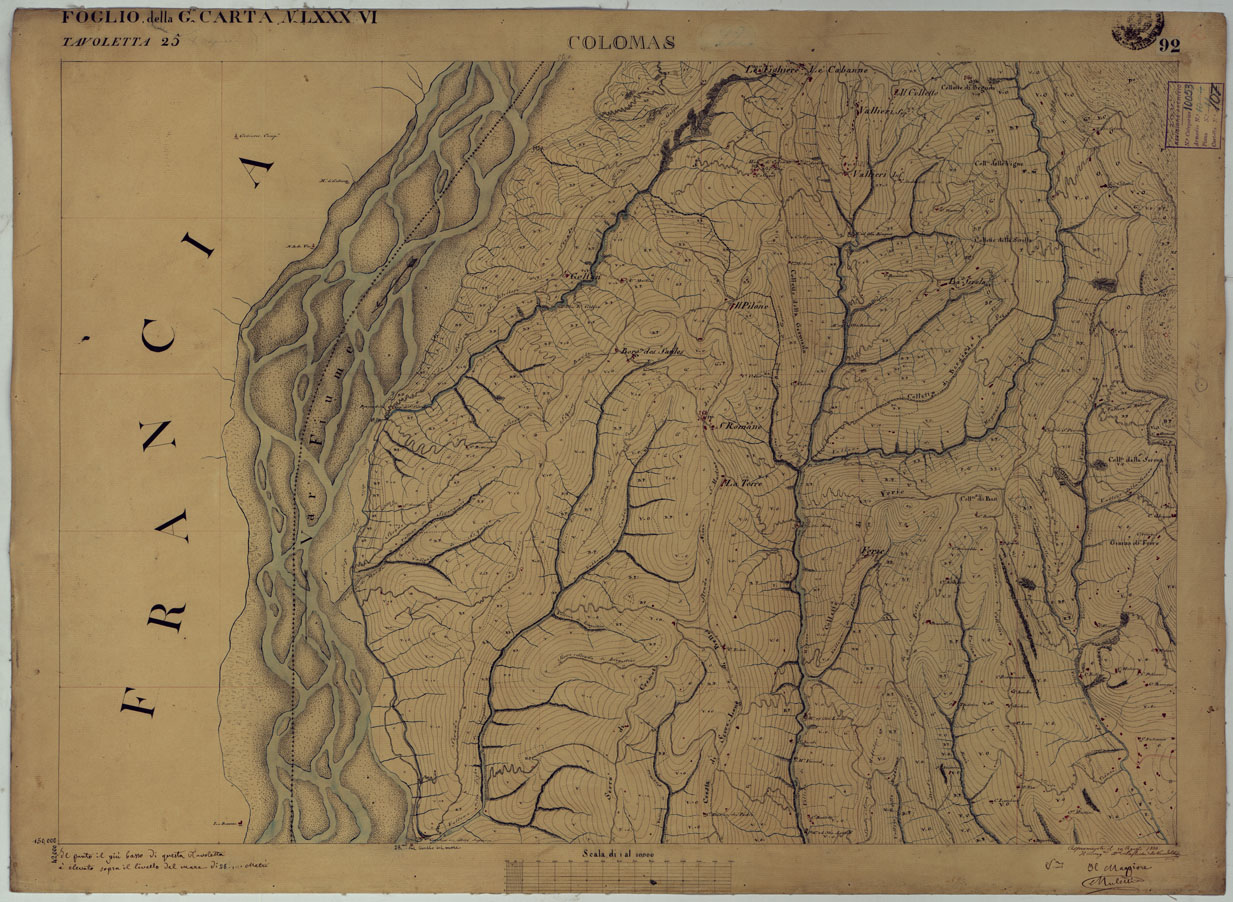 (N:15858) TERRITORIO DELLA CONTEA DI NIZZA - TAVOLA 92 COLOMAS. (CA008531) Carte e stampe antiche: riproduzione a colori su carta (formato A1)