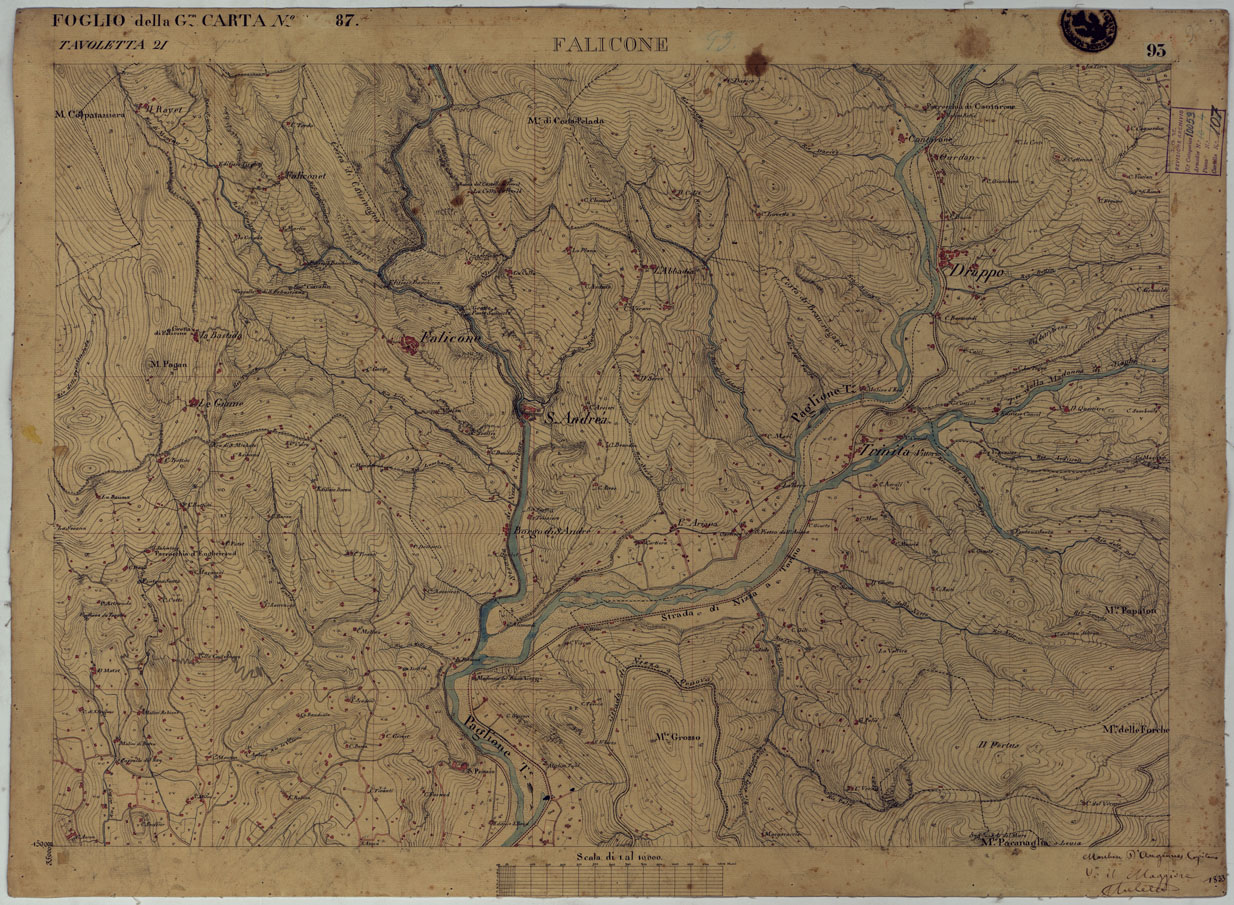 (N:15857) TERRITORIO DELLA CONTEA DI NIZZA - TAVOLA 93 FALICONE. (CA008532) Carte e stampe antiche: riproduzione a colori su carta (formato A1)