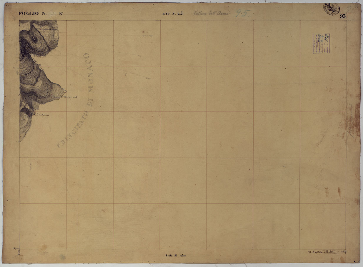 (N:15855) TERRITORIO DELLA CONTEA DI NIZZA - TAVOLA 95 VALLONE DELL'ARMA. (CA008534) Carte e stampe antiche: riproduzione a colori su carta (formato A1)