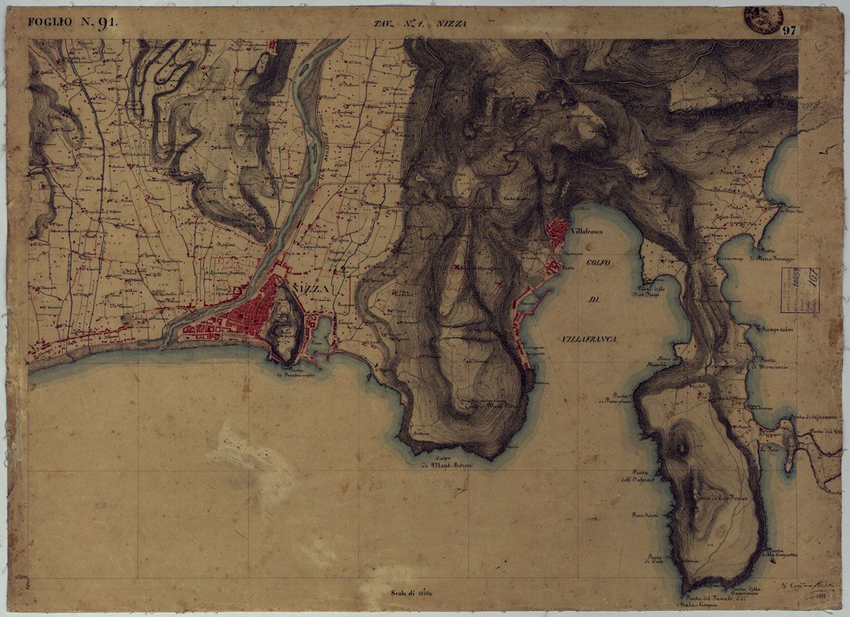(N:15853) TERRITORIO DELLA CONTEA DI NIZZA - TAVOLA 97 NIZZA. (CA008536) Carte e stampe antiche: riproduzione a colori su carta (formato A1)