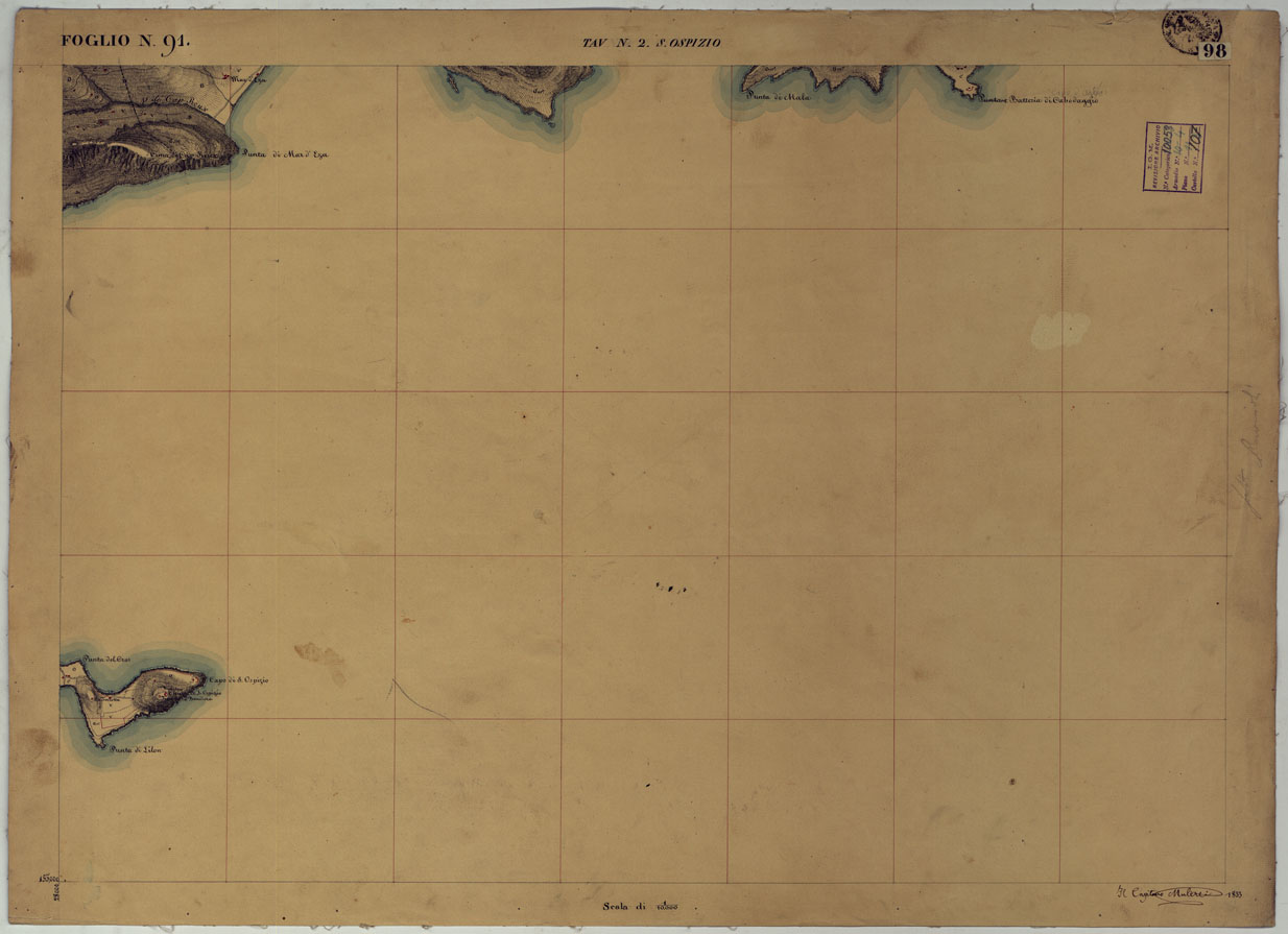 (N:15852) TERRITORIO DELLA CONTEA DI NIZZA - TAVOLA 98  S. OSPIZIO. (CA008537) Carte e stampe antiche: riproduzione a colori su carta (formato A1)