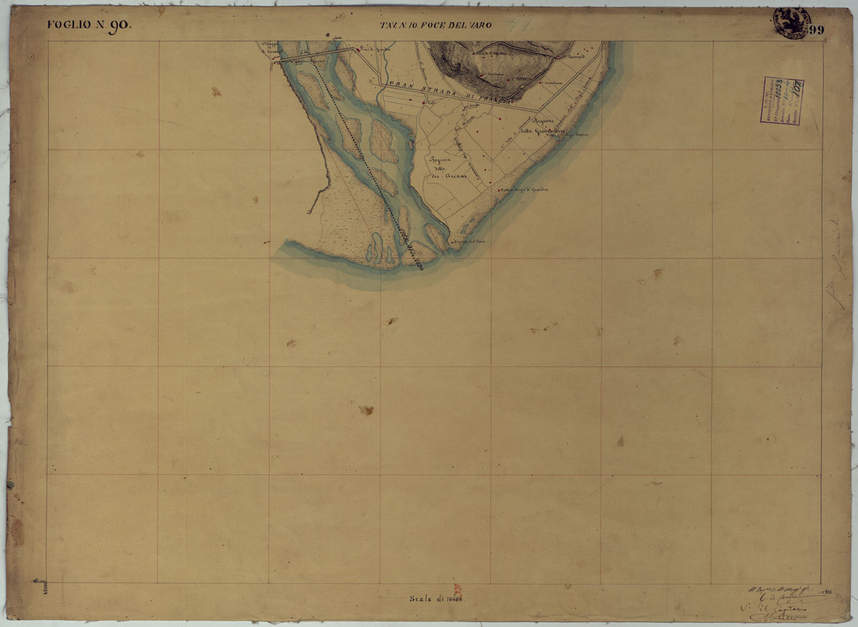(N:15845) TERRITORIO DELLA CONTEA DI NIZZA -TAVOLA 99 FOCE DEL VARO. (CA008538) Carte e stampe antiche: riproduzione a colori su carta (formato A1)
