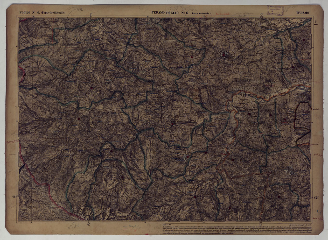 (N:17845) CARTA D'ITALIA - FOGLIO 6 TERAMO. (CA008544) Carte e stampe antiche: riproduzione a colori su carta (formato A1)