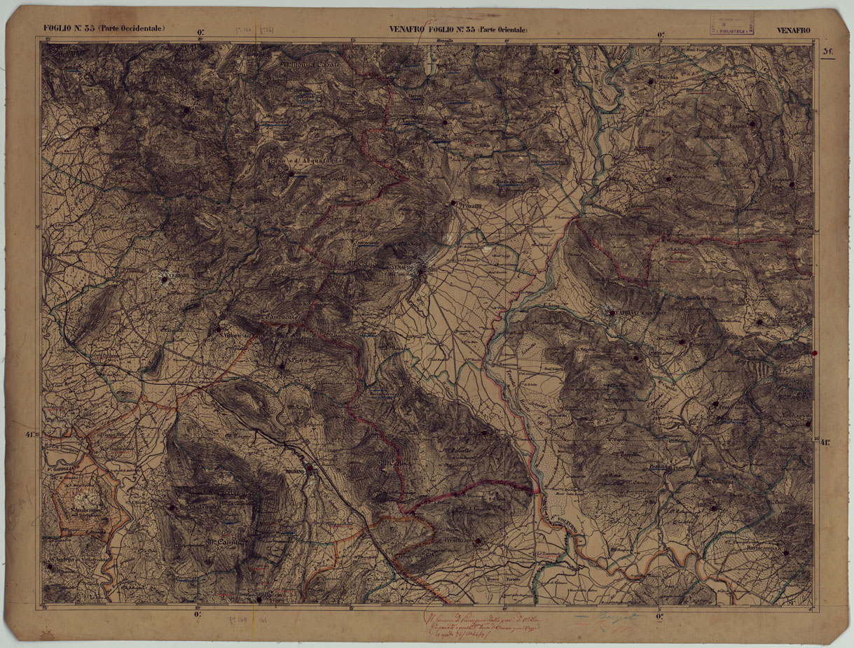 (N:12870) CARTA D'ITALIA - FOGLIO 35 VENAFRO.
 (CA008573) Carte e stampe antiche: riproduzione a colori su carta (formato A1)