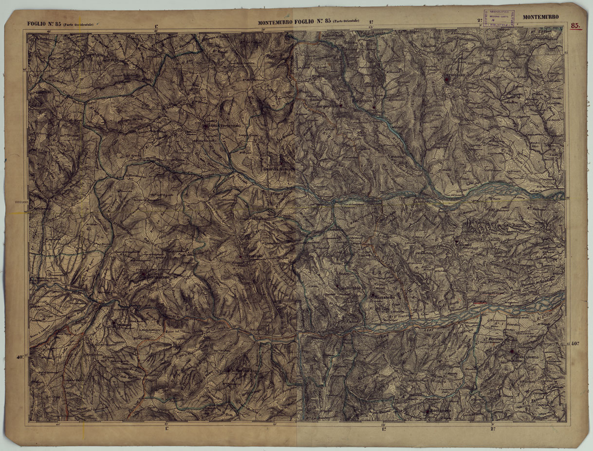 (N:17922) CARTA D'ITALIA - FOGLIO 85 MONTEMURRO. (CA008623) Carte e stampe antiche: riproduzione a colori su carta (formato A1)