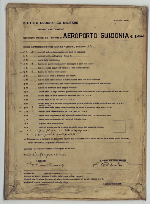 (N:25524) AEREOPORTO A. BARBIERI DI GUIDONIA - DOCUMENTI - MONOGRAFIE DEI PUNTI D'APPOGGIO (CA008686, CA008687, CA008688, CA008689, CA008690, CA008691, CA008692, CA008693, CA008694, CA008695, CA008696, CA008697, CA008698, CA008699, CA008700, CA008701, CA008702, CA008703, CA008704, CA008705, CA008706, CA008707, CA008708, CA008709, CA008710, CA008711, CA008712, CA008713) Carte e stampe antiche: riproduzione a colori su carta (formato A1)