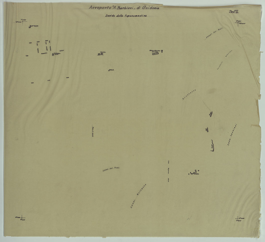 (N:25555) LUCIDI DELL'AEREOPORTO DI GUIDONIA LUCIDO DELLA TOPONOMASTICA SEZIONE II. (CA008717) Carte e stampe antiche: riproduzione a colori su carta (formato A1)