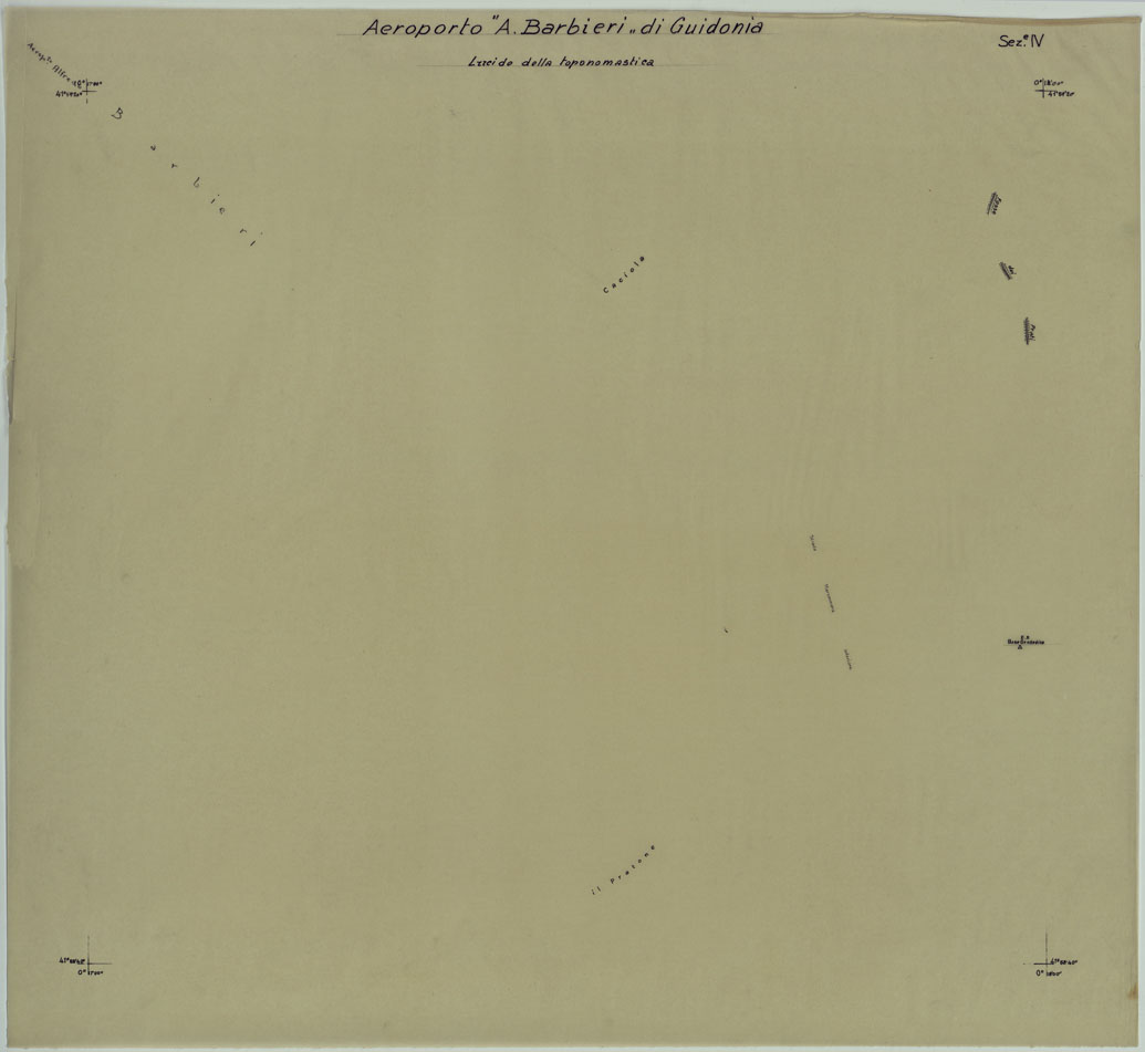 (N:25557) LUCIDI DELL'AEREOPORTO DI GUIDONIA LUCIDO DELLA TOPONOMASTICA SEZIONE IV. (CA008719) Carte e stampe antiche: riproduzione a colori su carta (formato A1)