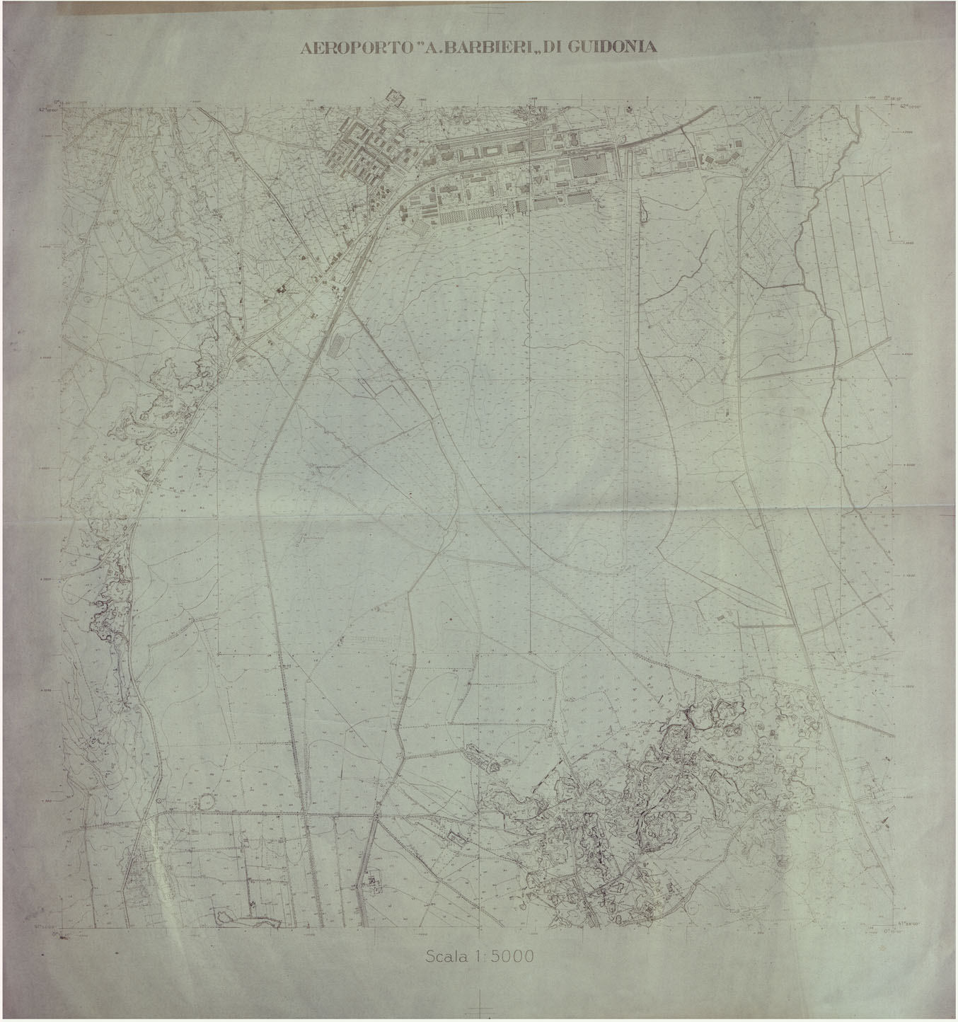 (N:25597) AEREOPORTO DI GUIDONIA - COPIA. (CA008759) Carte e stampe antiche: riproduzione a colori su carta (formato A1)