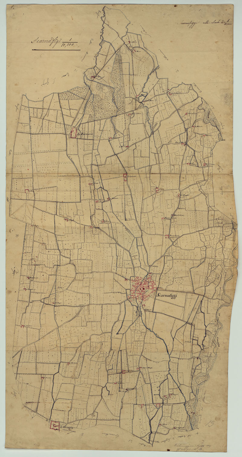 (N:6118) TERRITORIO COMPRESO TRA BRA, MORETTA, CAVALLERMAGGIORE, RACCONIGI, VILLANOVA - FOGLIO 21 - SCARNAFIGI. (CA008761) Carte e stampe antiche: riproduzione a colori su carta (formato A1)