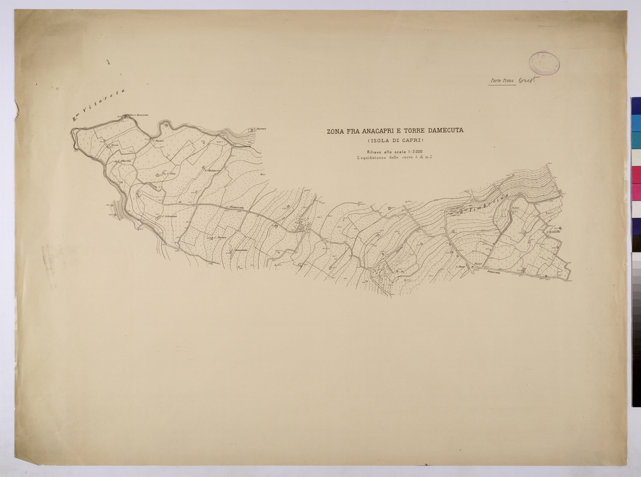 (N:25646) ZONA FRA ANACAPRI E TORRE DAMECUTA - ISOLA DI CAPRI PARTE 1. (CA008845) Carte e stampe antiche: riproduzione a colori su carta (formato A1)