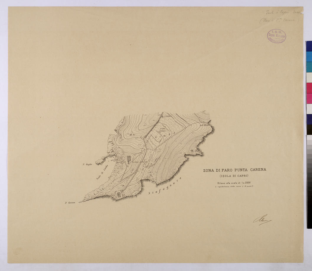 (N:25648) ZONA DI FARO PUNTA CARENA - ISOLA DI CAPRI (CA008847) Carte e stampe antiche: riproduzione a colori su carta (formato A1)