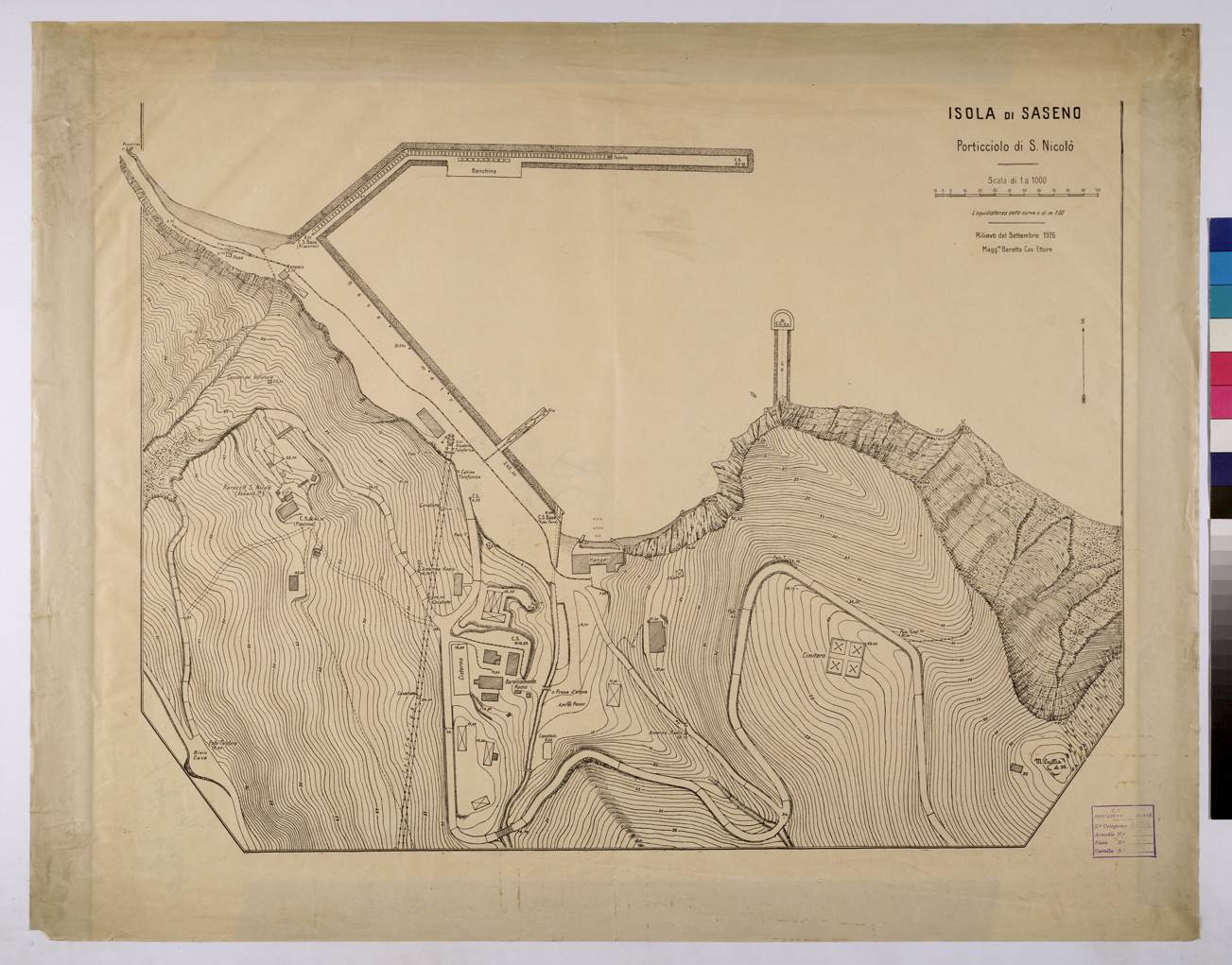 (N:25653) ISOLA DI SASENO - PORTICCIOLO DI S. NICOLO'. (CA008852) Carte e stampe antiche: riproduzione a colori su carta (formato A1)