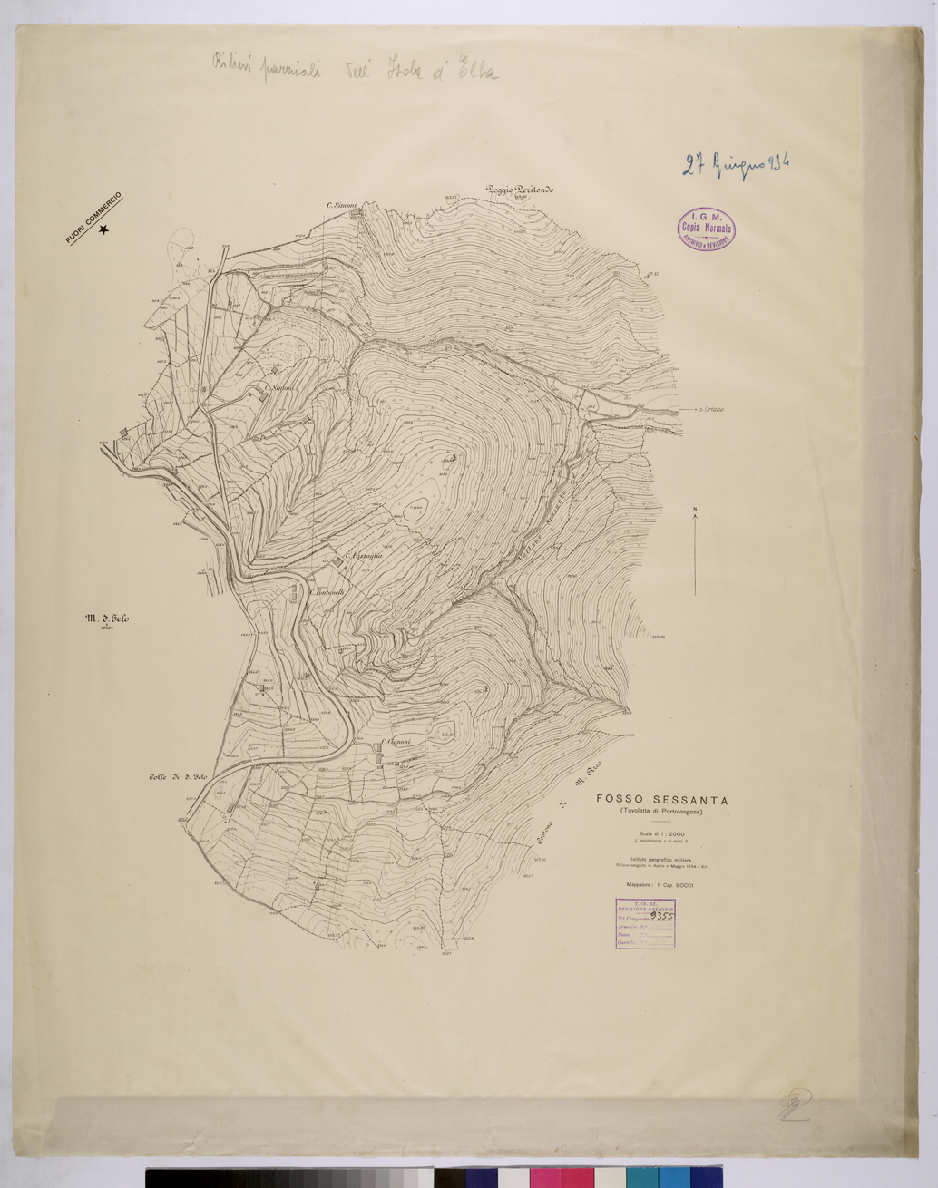 (N:25655) FOSSO SESSANTA - ISOLA D'ELBA. (CA008854) Carte e stampe antiche: riproduzione a colori su carta (formato A1)