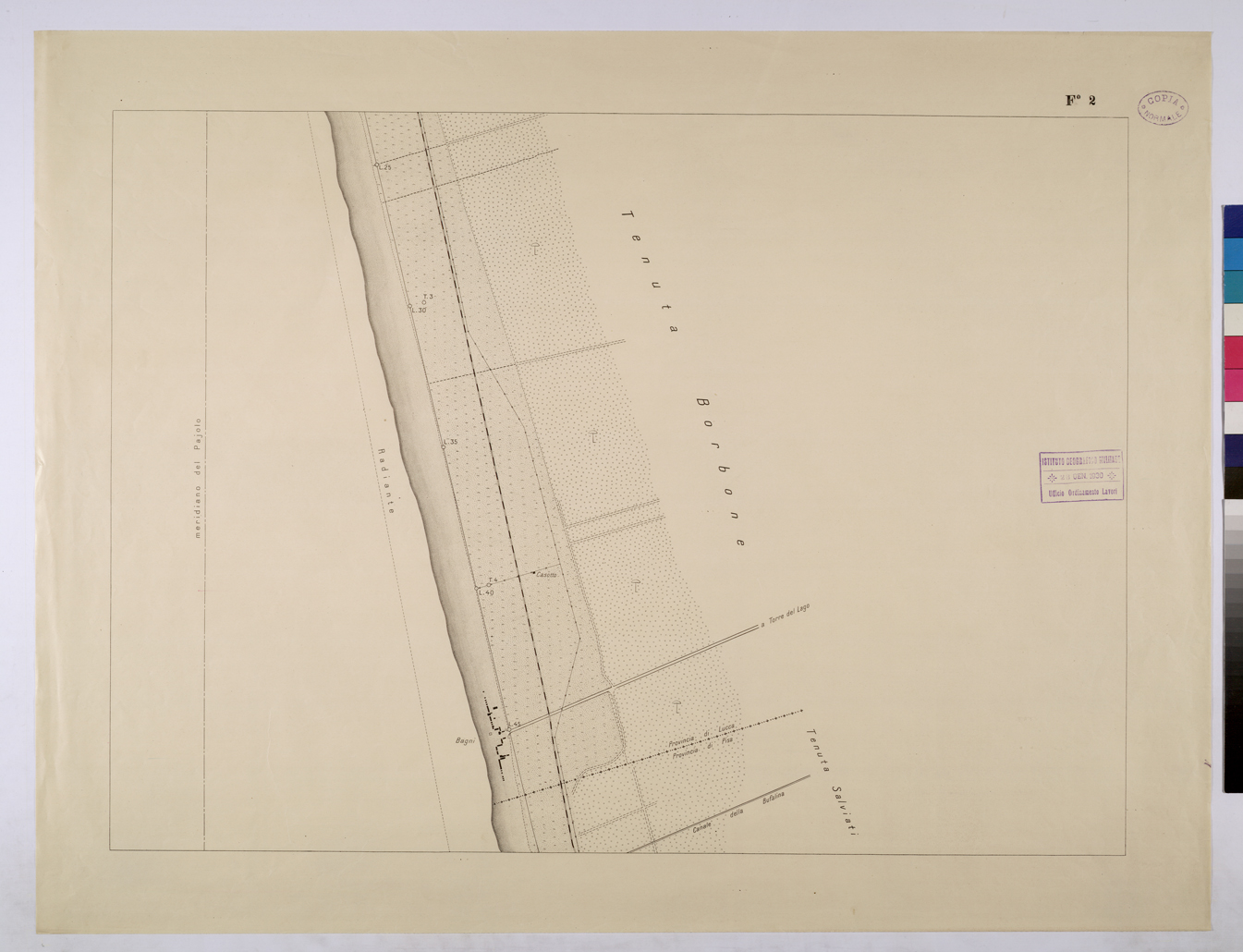 (N:25658) VIAREGGIO BALIPEDIO DELLA R. AMRINA - FOGLIO 2. (CA008857) Carte e stampe antiche: riproduzione a colori su carta (formato A1)