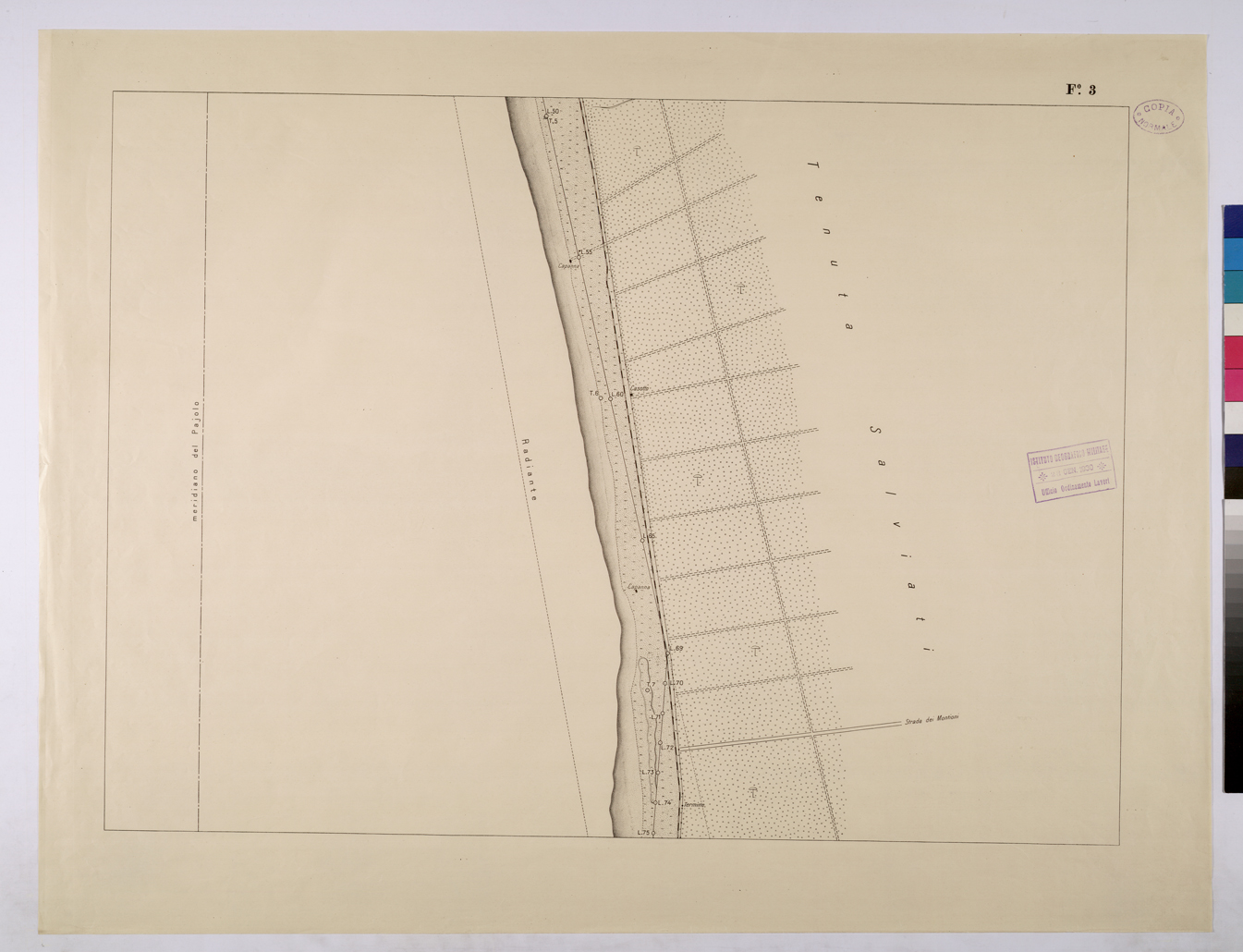 (N:25659) VIAREGGIO BALIPEDIO DELLA R. AMRINA - FOGLIO 3. (CA008858) Carte e stampe antiche: riproduzione a colori su carta (formato A1)