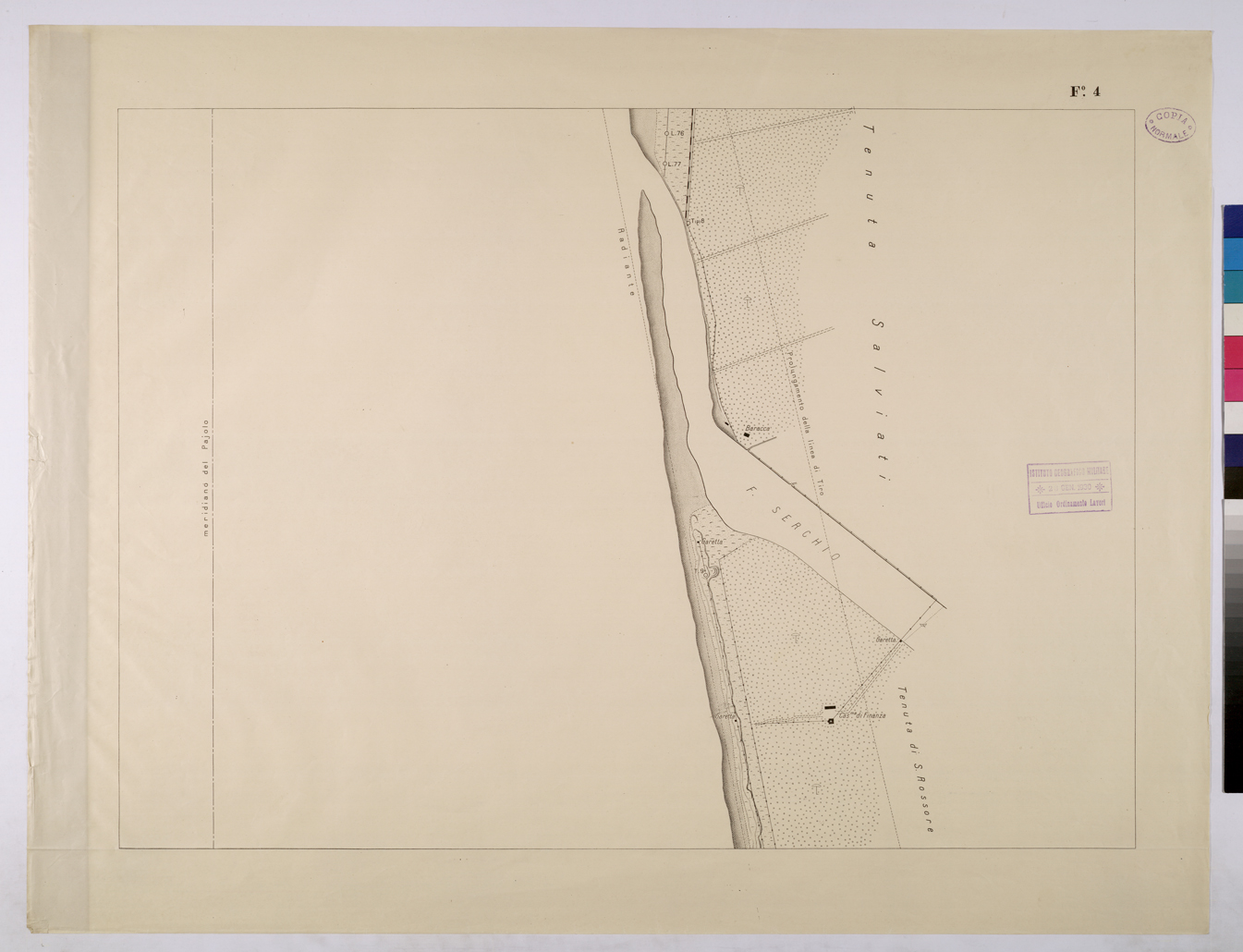 (N:25660) VIAREGGIO BALIPEDIO DELLA R. AMRINA - FOGLIO 4. (CA008859) Carte e stampe antiche: riproduzione a colori su carta (formato A1)