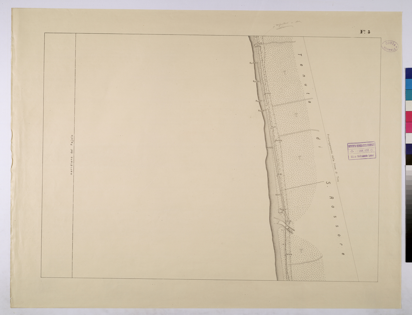 (N:25661) VIAREGGIO BALIPEDIO DELLA R. AMRINA - FOGLIO 5. (CA008860) Carte e stampe antiche: riproduzione a colori su carta (formato A1)