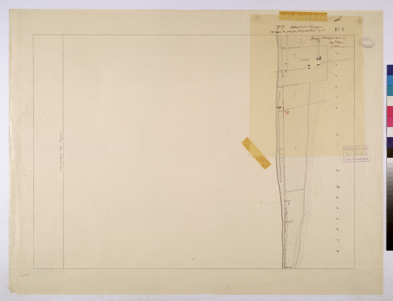 (N:25663) VIAREGGIO BALIPEDIO DELLA R. AMRINA - FOGLIO 7. (CA008862) Carte e stampe antiche: riproduzione a colori su carta (formato A1)
