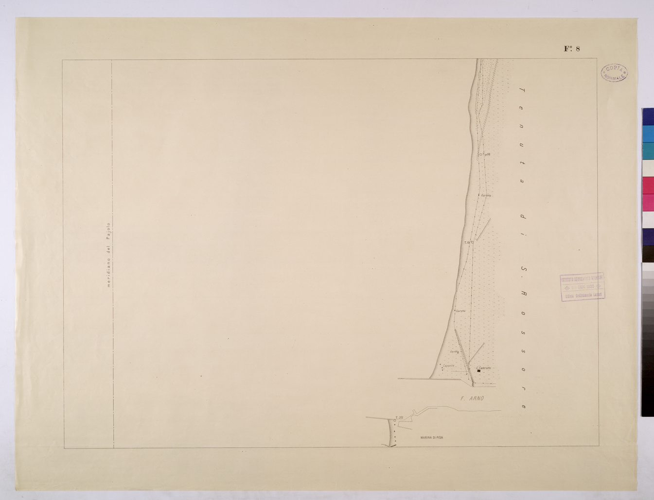 (N:25664) VIAREGGIO BALIPEDIO DELLA R. AMRINA - FOGLIO 8. (CA008863) Carte e stampe antiche: riproduzione a colori su carta (formato A1)