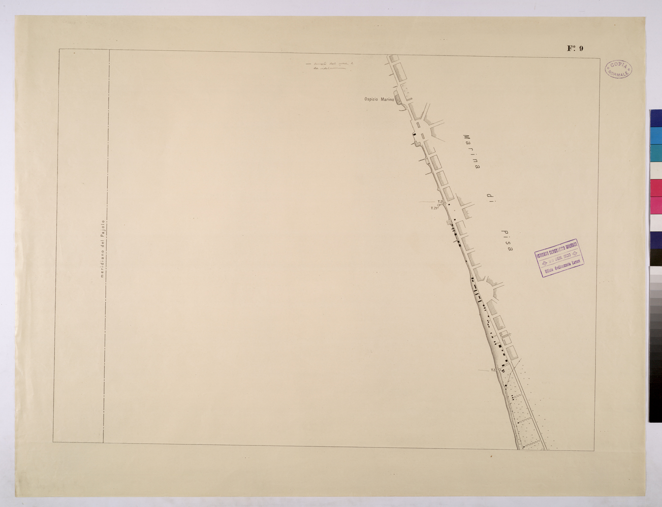 (N:25665) VIAREGGIO BALIPEDIO DELLA R. AMRINA - FOGLIO 9. (CA008864) Carte e stampe antiche: riproduzione a colori su carta (formato A1)