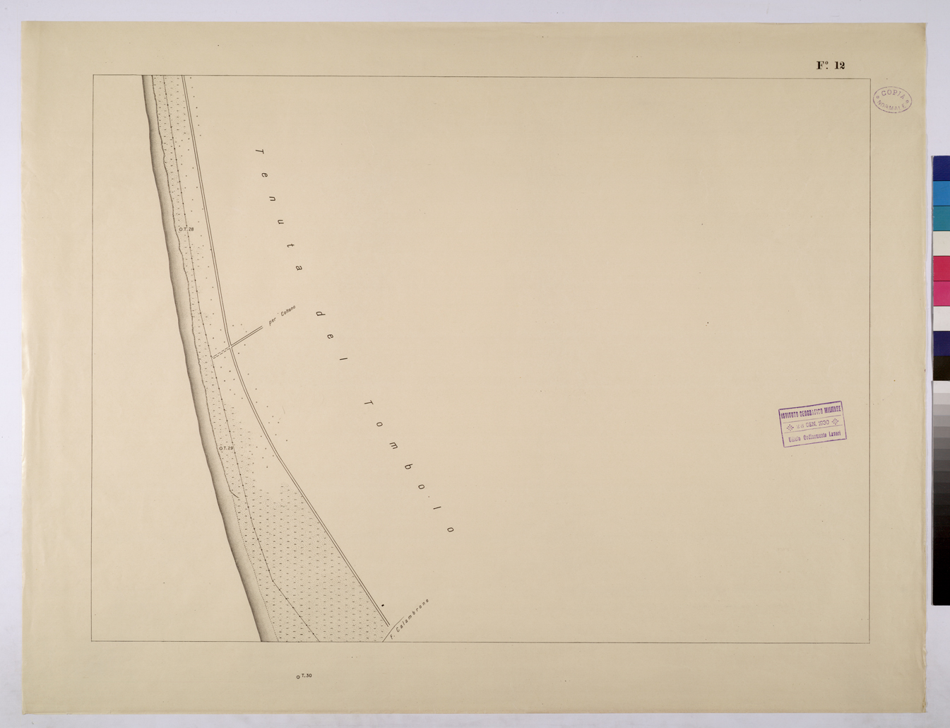 (N:25669) VIAREGGIO BALIPEDIO DELLA R. AMRINA - FOGLIO 12. (CA008868) Carte e stampe antiche: riproduzione a colori su carta (formato A1)