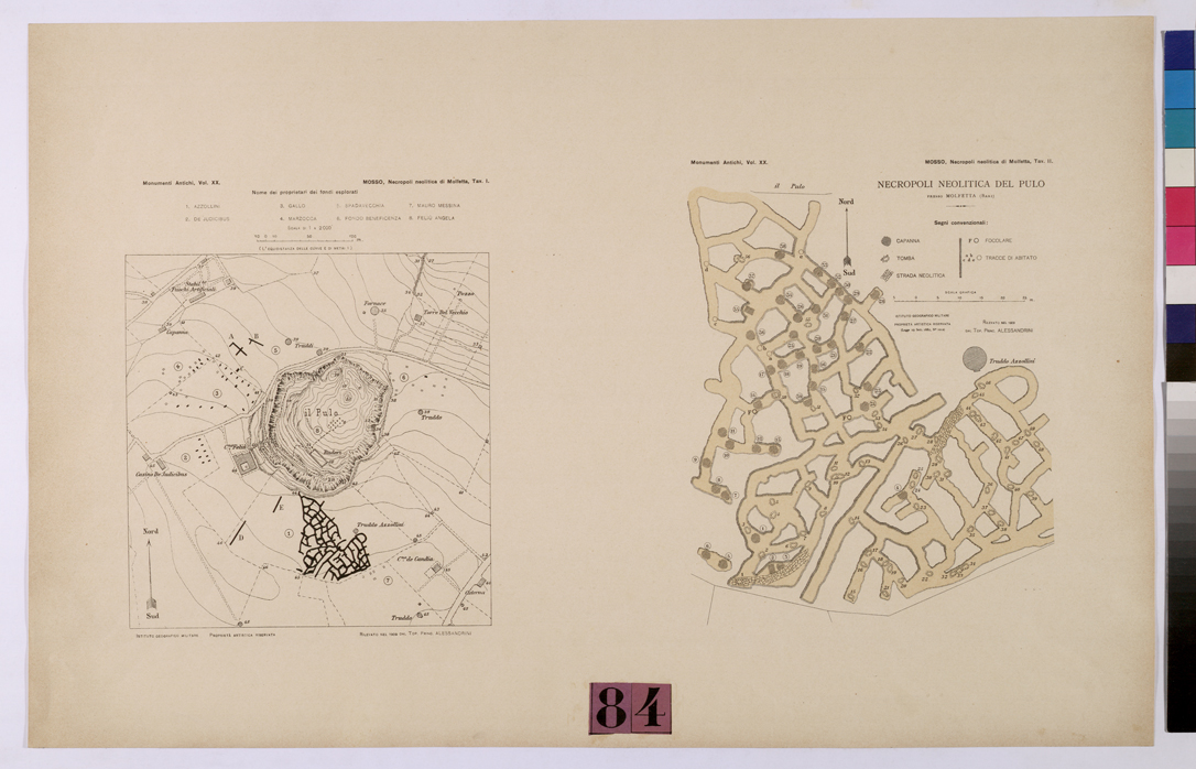 (N:25720) NECROPOLI NEOPOLITICA DEL PULO PRESSO MOLFETTA BARI. (CA008919) Carte e stampe antiche: riproduzione a colori su carta (formato A1)