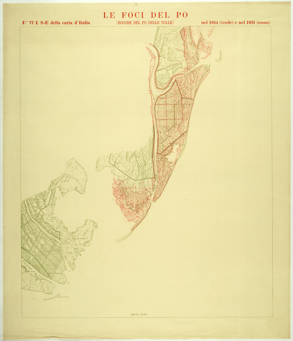 (N:25730) FOCI DEL PO - FOGLIO 77 I S.E. (CA008930) Carte e stampe antiche: riproduzione a colori su carta (formato A1)