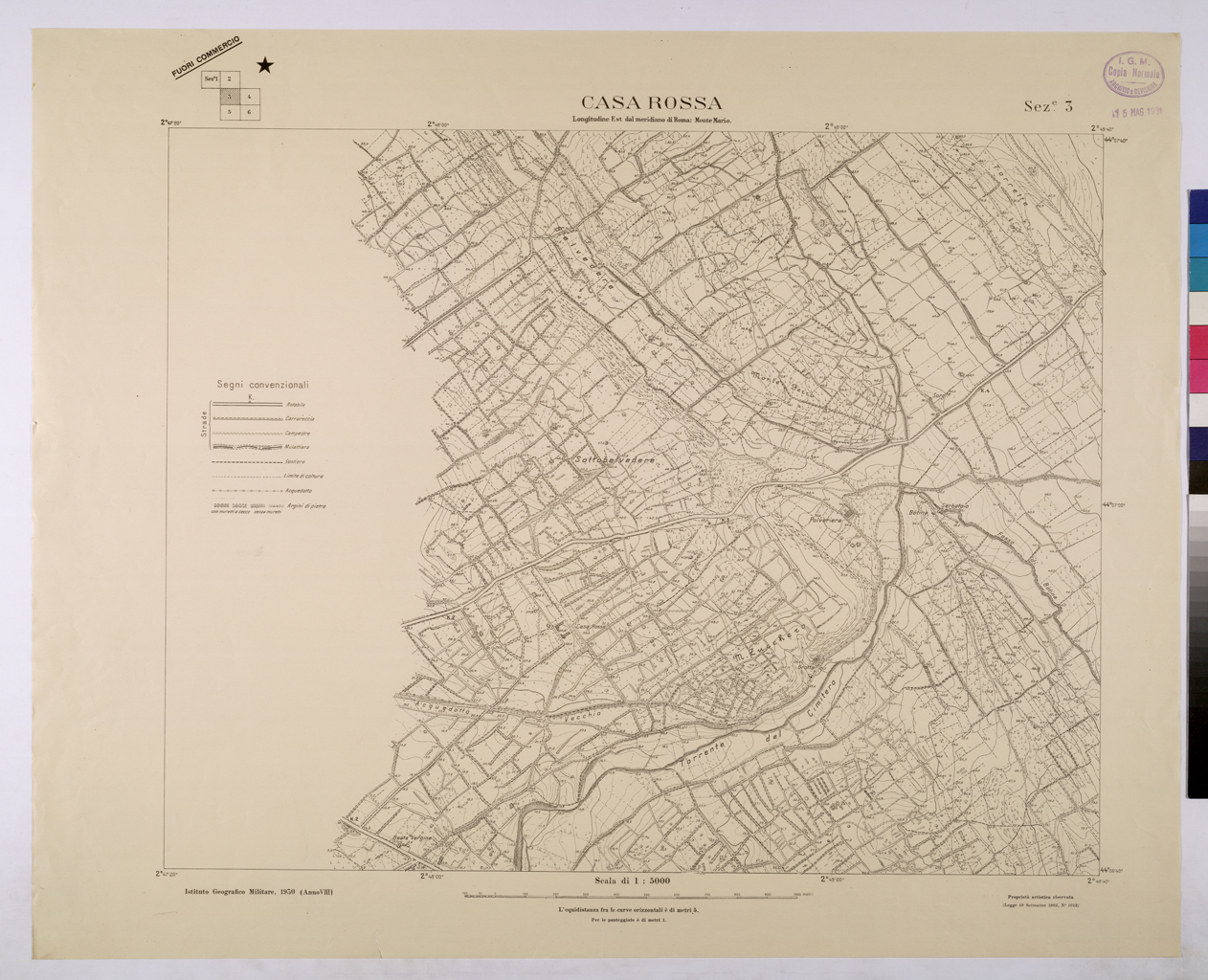 (N:25736) CASSA ROSSA - SEZIONE 3. (CA008936) Carte e stampe antiche: riproduzione a colori su carta (formato A1)