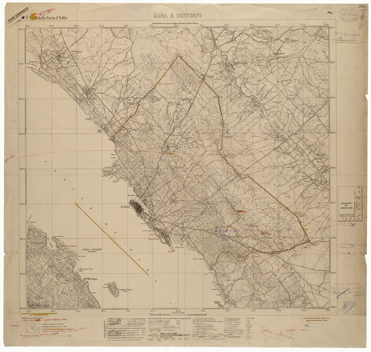 (N:25745) ZARA E DINTORNI (CA008944) Carte e stampe antiche: riproduzione a colori su carta (formato A1)